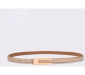 New Luxury Gold Buckle Genuine Leather Belt Women Fashion Cowskin Thin Metal Black White Belts Female Jeans Dress Waistband 2023