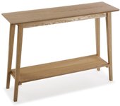 Versa Agnes Mueble Recibidor Estrecho para la Entrada o el Pasillo, Mesa Consola, Con estante inferior, Medidas (Al x L x An) 30 x 4,3 x 30 cm, , Color Marrón