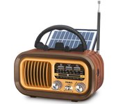 Altavoz Bluetooth Multifunción Retro Radio FM AM SW Con Paneles Solares Recargables Radio Cortafuegos Subwoofer Audio Portátil