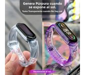 Strap For Xiaomi Mi Band 5 6 4 3 Transparent Change Color Light Wrist Bracelet For Xiaomi MiBand 7 Silicone Replacement Strap