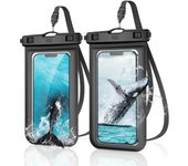 Estuche impermeable para teléfono, paquete de 3 estuches impermeables para teléfono, hasta 6.8 ", color negro