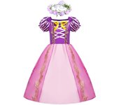 Girls Rapunzel Princess Dress Children Fancy Cosplay Tangled Costume Set Halloween Carnival Birthday Party Gown Outfit Clothes