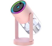 Humidificador portátil con proyector de estrellas LED, luz nocturna de 7 colores, diseño giratorio, nuevo humidificador de proyección de estrellas, humidificador de aire ultrasónico USB para coche, atomizador de reposición de agua para el hogar.