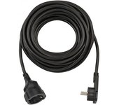Alargador eléctrico ip20 h05vv-f3g1,5 de 10 m (negro) con clavija plana
