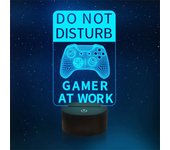 Do Not Disturb Gamer at Work Night Light 16 Colors Changing Gamepad 3D Illusion Lamp For Playstation4 For Men Teenagers and Kids