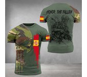 Fashion New Spanish Army Men's T-Shirt Veteran Soldier Flag Print Summer Short Sleeve Oversized O Neck Pullover Tops Clothing