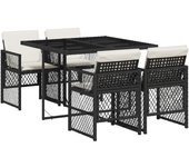 VidaXL Conjunto de jardín Bombay mesa + 4 sillones + cojines