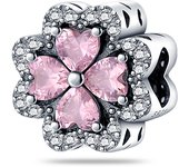 925 Sterling Silver Sunflower Sakura Clover Floral Plants Series Charm Beads Fit Original Bracelets DIY Jewelry Gifts