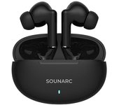 SOUNARC Q1 Earbuds Bluetooth 5.3, Powerful Bass Sound, 28 Hours of Playtime, Smart Touch Control, Fast Auto Pairing, Crystal Clear Call, Voice Access - Black