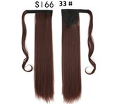 Synthetic Long Straight Wrap Around Clip In Ponytail Hair Extension For Women 22inch Heat Reistan Pony Tail Fake Hair budabuda
