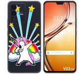 Funda Silicona Transparente para Vivo V23 5G diseño Unicornio Dibujos