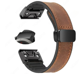 Crazy Horse Leather Silicone Strap for For Garmin Tactix 7 Pro Fenix 6X 7X 7pro 6 5plus Magnetic Buckle for Garmin 26mm 22mm 20