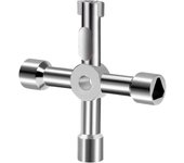 Llave multimtifción de 4 Vías para Puerta de Agua Eléctrica, medida de gas, de Gabinete Caja, abridor de llave (Plata)
