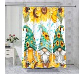 Sunflower Dwarf Bathroom  Shower Curtain Dwarf Waterproof fabric bathroom Curtain With 12 Hooks Sunflower Home Deco Free Ship