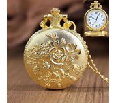 Roman Numerals Quartz Pocket Watch Men Women Hollow Case Carve Designs Necklace Best Gifts for Men Women