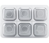 Bandeja enfriadora de bebidas con forma de tubo de hielo de acero inoxidable reutilizable, piedra para whisky y vino (6 piezas)