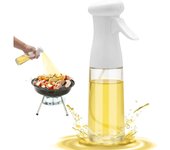 Pulverizador de aceite de oliva para cocinar - Pulverizador de botella dispensador de aceite de vidrio de 200 ml - Pulverizador de aceite y vinagre de grado alimenticio recargable para cocina, freidora, ensalada, parrilla, freír (negro)