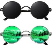 CGID E01 Estilo Vintage Retro Lennon Inspirado Círculo Metálico Redondo Gafas de Sol Polarizadas Hombre Mujer