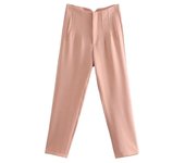 TRAF Office Wear High waist Pants for Women Formal Pants Office outfits Pencil Trousers Black Pink White Fashion Ladies Pants
