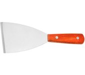 Espátula de acero inoxidable, espátula de metal, espátula giratoria para sartén de hierro fundido, espátula para parrilla de barbacoa con mango de madera, pala pequeña en ángulo
