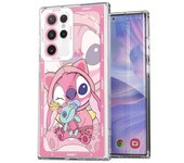 Lovers Lovely Stitch Transparent Clear Case for Samsung Galaxy S23 S24 Ultra S20 FE S21 22 Plus 5G Cover Silicone