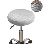 DUDUME Funda elástica de Jacquard para silla redonda, cubierta de cojín lavable para asiento de Bar, taburete de comedor, Color sólido