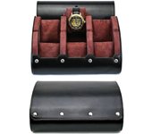 Watch Travel Case ,6 Slot Watch Roll Travel Case Organizer Display - PU Leather Watch Case - Watch Organizer  for Men & Women
