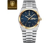 POEDAGAR Business Men Wristwatch Waterproof Stainless Steel Man Watch Luminous Date Week Fashion Men's Quartz Watches Reloj+Box