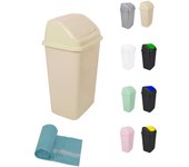 JARDIN202 - Cubo de Basura con Tapadera Basculante - 30/50 Litros - Ideal para Hogar y Oficina