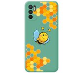 Funda Silicona Líquida Verde para Xiaomi Redmi Note 10 5G / POCO M3 Pro 5G diseño Abeja Dibujos