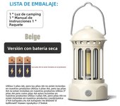 European Roman Pillar Vintage Camping Lantern Creative Atmosphere Flashlight Outdoor Lighting Lamp With Hook Warm White Light