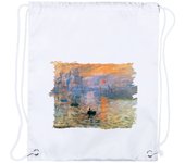 4 MOCHILAS DE CUERDAS cuadro impresión sol naciente Claude Monet pintor playa piscina picnic excursion personalizada