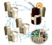 Soporte para Bebidas Piscina, 4 Piezas Portavasos de Piscina, Portavasos Junto a la Piscina Desmontable, Soportes de Plástico para Vasos de Piscina, para Fiestas de Verano En La Piscina