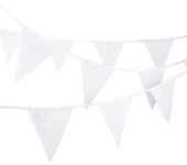 10m Pure White Cotton Pennant For Outdoor Garden Wedding Party