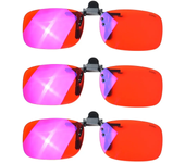 Red Lens Clip on Better Sleep Anti Blue Light ClipOn Orange Lens Clip on Night Vision Yellow Lens Clip on Cut Blue Light