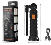 Led Work Light Magnetic Base Hook Rechargeable 360°Rotating Portable Handheld Flashlight For Working Repairing Outdoor Camping