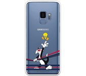 Funda original compatible con Samsung Galaxy S9 - Sylvestre y Piolin azul y rojo