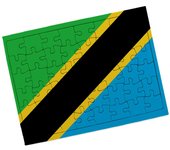 MERCHANDMANIA PUZZLE PEQUEÑO TAMAÑO APROX. A5 DE 48 PIEZAS CON MARCO bandera tanzania pais gobierno tanzano rompecabezas puzle para adulto