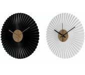 Reloj de Pared DKD Home Decor Blanco Negro Blanco/Negro Hierro Plástico Moderno 30 x 4 x 30 cm (2 Unidades)