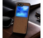 Case for Samsung Galaxy Z Flip6 Flip3 Flip4 Flip5 5G funda Weaving pattern Business Leather back cover for galaxy zflip6 case
