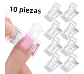 10 Pcs Poly Gel Finger Nail Extension LED Builder Clamps, For Quick Building Poly Gel Nail Forms Nail Clips