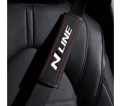 Car Seat Belt Nappa Leather Safety Belt Shoulder Covers Interior For Hyundai N Line I30 2021 Sonata Elantra Veloster Kona Tucson