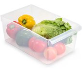 2x Cajón organizador para frigorífico 36.5*13.5*19.5 Recipiente de plástico transparente bandeja multiusos que facilita el orden en el hogar