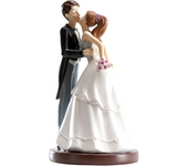 Figura para Tarta Pareja Beso N3 - No Comestible - Base PET - Pintura de Revestimiento - Normativa UE 10/2011