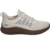 SKECHERS | Zapatillas Skechers Bobs para Hombre – Deportiva Casual en Color Taupe con Detalles – Sneakers con Cordones Elásticos – Memory Foam – Aptas Para Lavadora – Alta Calidad – Vegan – Modelo 118171-NTMT