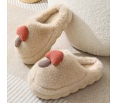 Zapatillas de algodón con forma de setas para mujer, suela gruesa, otoño e invierno, parejas, zapatillas de algodón antideslizantes para interiores, zapatillas peludas de dibujos animados para el hogar para padres e hijos, invierno