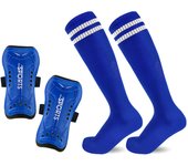 Loogdeel 1Pair Soccer Shin Guards Socks Set Football Over Knee Length Socks Shin Straps Adult Sports Leg Support Board Equipment