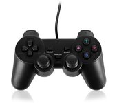 DAM Mando USB con vibración compatible con PC / PS3. 15,5x9,2x6 Cm. Color: Negro