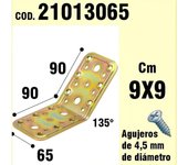 SANCO STORE - WOLFPACK LINEA PROFESIONAL Soporte Para Madera Ángulo  65x90x90 mm./135°