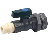 Conector PVC tanques de Agua Grifo PVC Lluvia Barril 3/4 pulgadas con mamparo y adaptador de Manguera